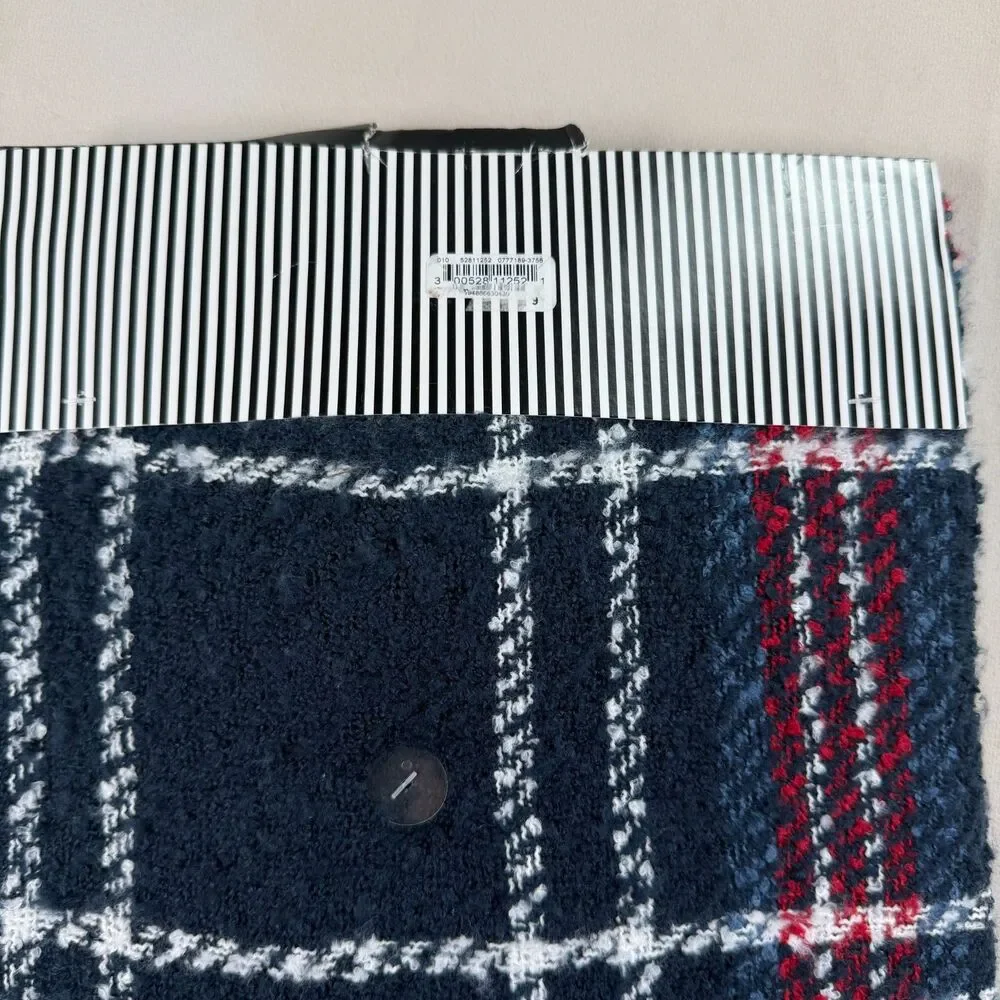 Alexis Bendel Plaid Scarf & Gloves 2 Pc Set Navy Red White Soft Cozy New